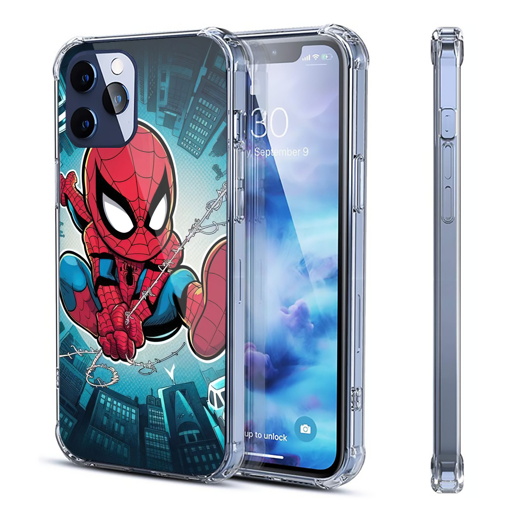 （画像用） Spider Man スパイダーマン 【iPhone 12シリーズ対応】透明スマホケース（クリアソフトケース）